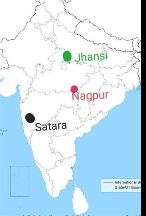 On The Political Map Of India Locate The Kingdoms Of Jhansi Satara