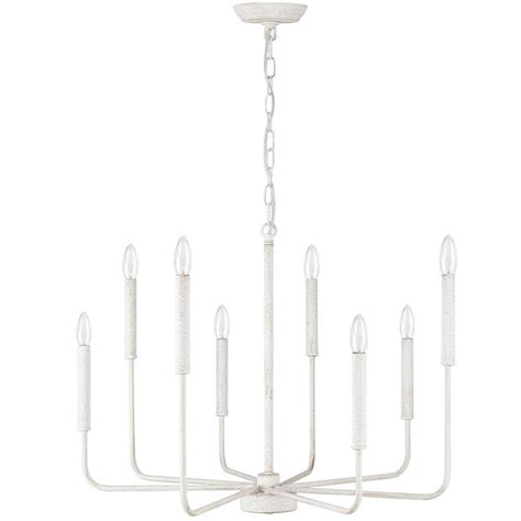 LWYTJO Mercer 8 Light Distressed White Classic Traditional Chandelier