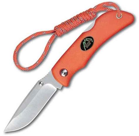 Outdoor Edge Mini Grip Pocket Knife Mini Blaze Orange Kraton Handle