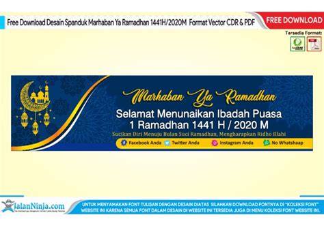 Free Download Desain Spanduk Marhaban Ya Ramadhan 1441h 2020m Format