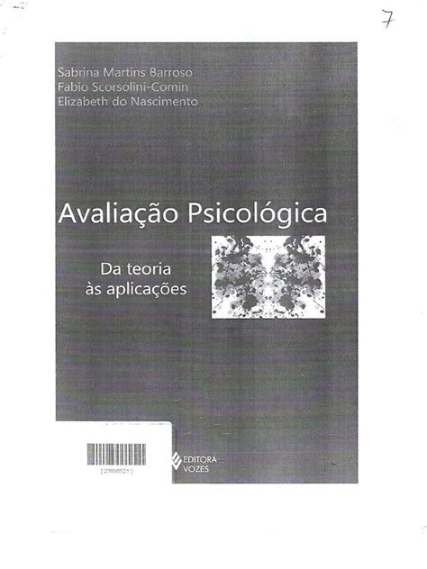 Avaliação Psicológica Da Teoria À Aplicação Pdf