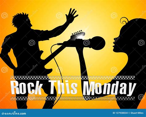 Monday Motivation Quotes Rock The Day 3d Illustration Stock