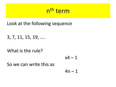 3 Finding The Nth Term Ppt