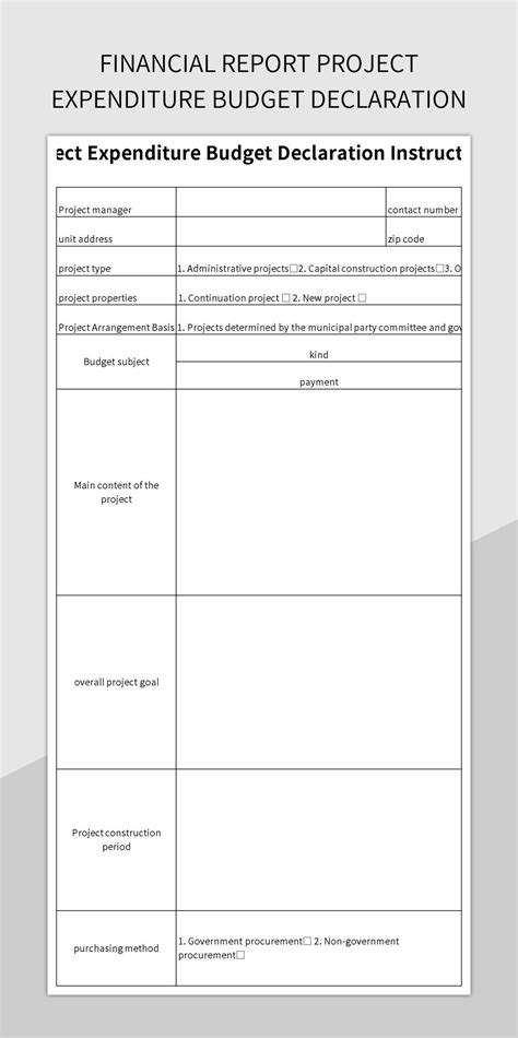 Free Budget Declaration Templates For Google Sheets And Microsoft Excel