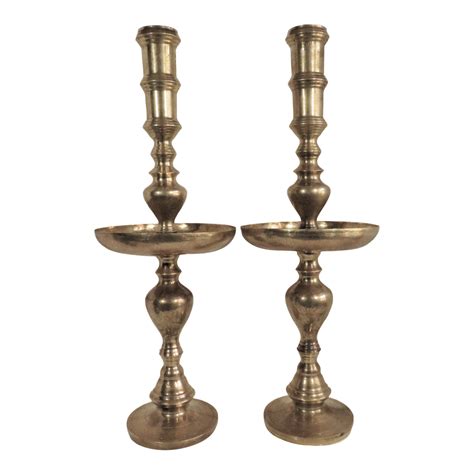 Oversize Moroccan Brass Altar Candle Holders A Pair Chairish