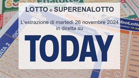 Estrazioni Lotto e SuperEnalotto di oggi martedì 26 novembre 2024