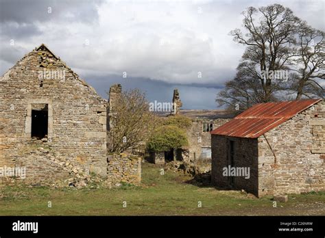 Derelict farm buildings in near Stanhope in Weardale, North East ...