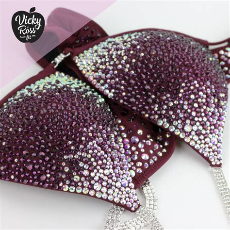 Star Dust Fitness Competition Bikini Plum Vine Vicky Ross Fit