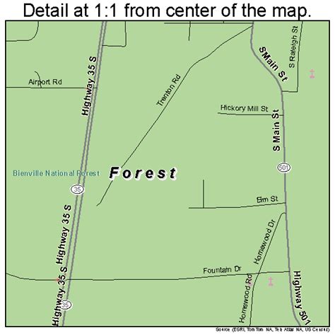 Forest Mississippi Street Map 2825340