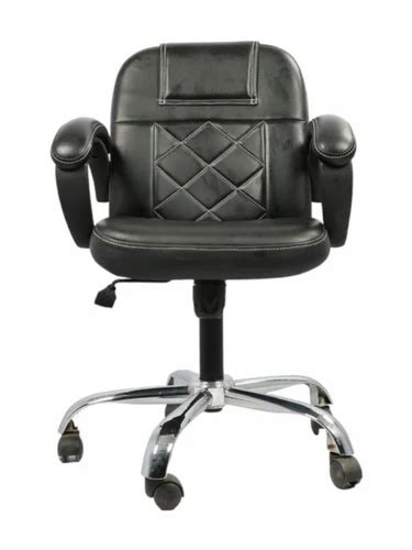 Adhunika Revolving Black Leather Diamond Design Office Chair 24x20x37