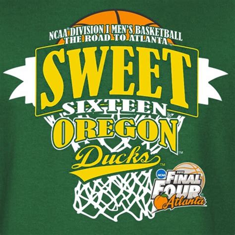 Oregon Ducks 2013 Mens Basketball Tournament Sweet 16 Pro T Shirt Green Official Oregon