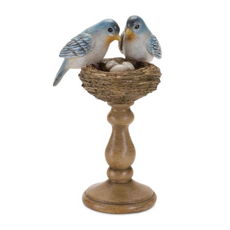 Homeroots Resin Blue Brown Bird Figurine The Home Depot