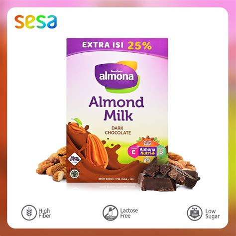 Jual Barefood Almona Almond Milk Powder Dark Chocolate 175 G ASI