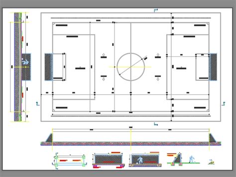 Basketball Court In Autocad Cad Download 2 36 Mb Bibliocad