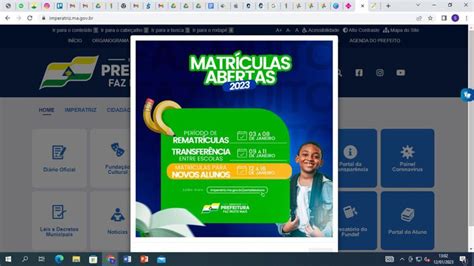 Começa o período de matrícula na rede municipal de ensino Prefeitura