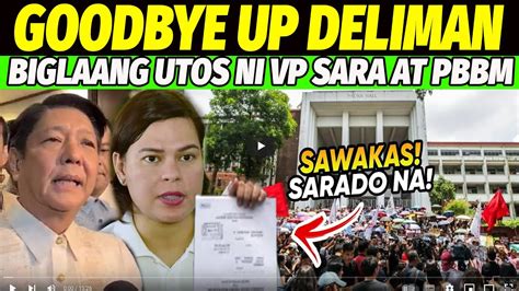 Kakapasok Lang Bagong Utos Pbbm Vpsara Nllusob Ang Up Dlllman