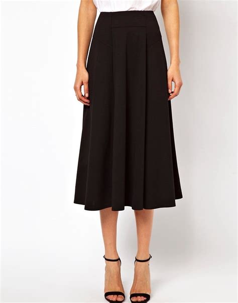 Image 4 Of ASOS Midi Skirt With Stitch Waist Detail Latest Fashion