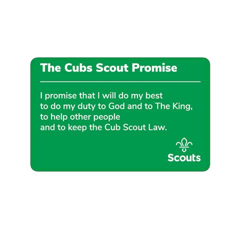 Cub Scouts Promise Card Generic Scouts Sections