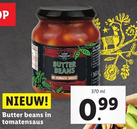 Butter Beans In Tomatensaus Ml Aanbieding Bij Lidl