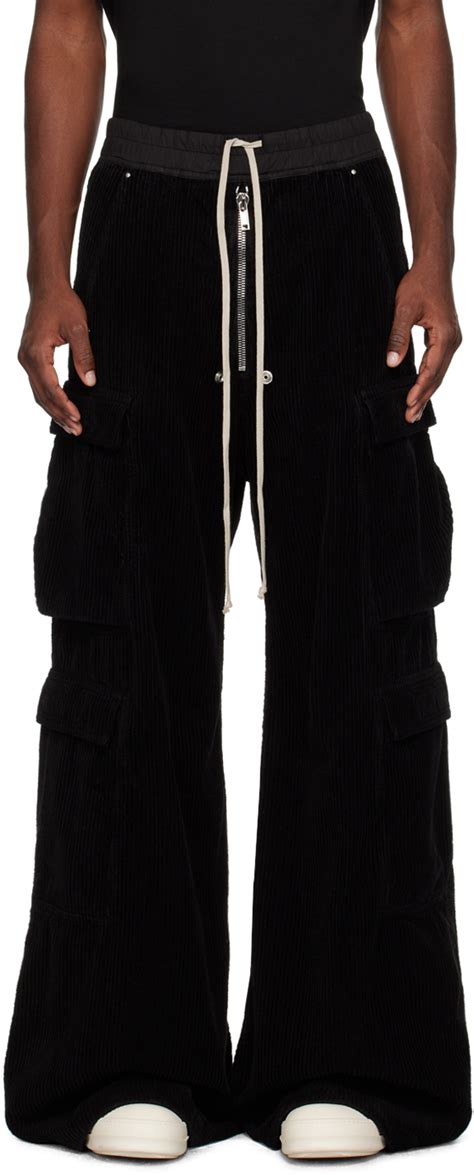 Rick Owens Drkshdw Black Double Jumbo Belas Cargo Pants Ssense