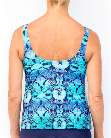 Womens Scoop Tankini Blue Lagoon Pualani Hawaii