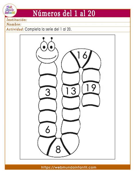 Serie Num Rica Del Al Para Imprimir Y Completar