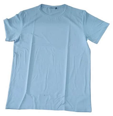 Plain Men Sky Blue Cotton Round Neck T Shirt At Rs 80 In Ludhiana Id 2850900454455