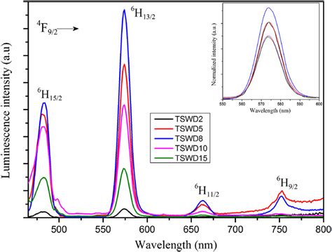 Photoluminescence Spectra Of Dysprosium Ion Doped TSWD Glasses Measured