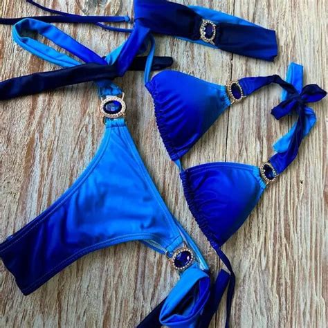 2024 Sexy Crystal Brazilian Bikini Sets Triangle Swimwear Rhinestones