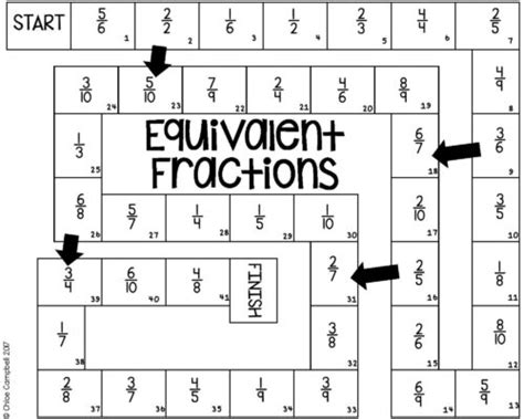 10 Printable Fraction Board Games for Equivalent Fractions