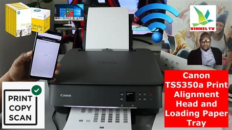 Canon Ts5350a Print Alignment Head And Loading Paper Tray Youtube