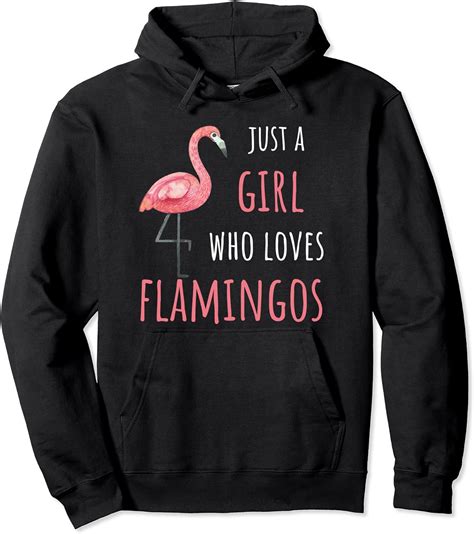 Flamingo Hoodie Sweatshirt Girl Who Loves Flamingos Pullover Hoodie Clothing