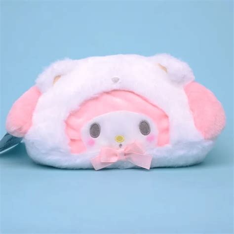 Kawaii Sanrio Anime Hobby My Melody Kuromi Cinnamoroll Ice Series Plush Cosmetic Bag Organizer