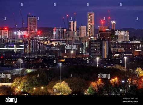 Leeds City Centre Skyline at night Stock Photo - Alamy