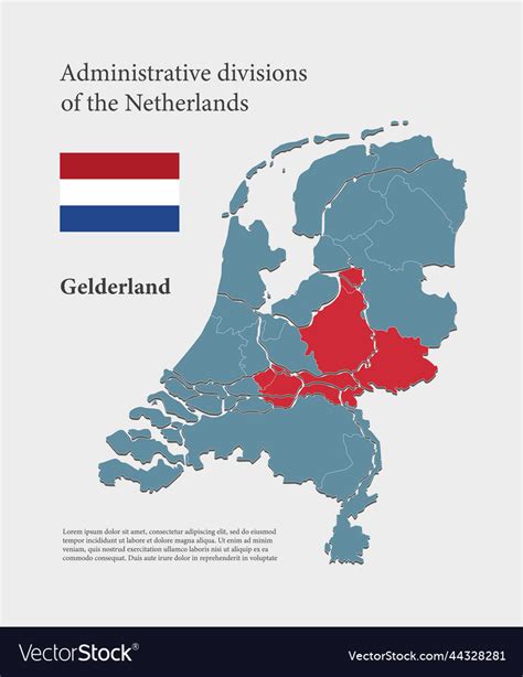 Map netherlands and district gelderland Royalty Free Vector