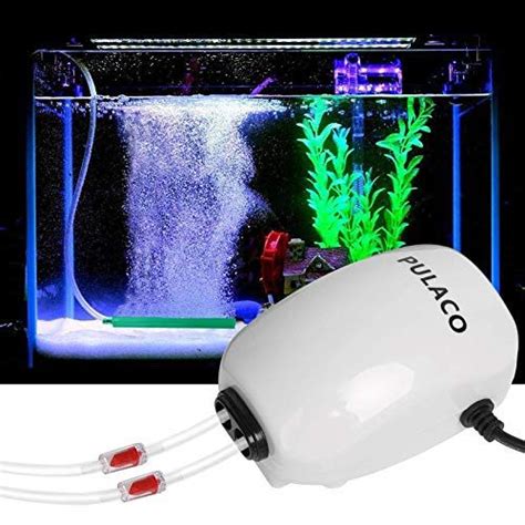 Pulaco Ultra Quiet Aquarium Air Pump Dual Outlet Fish Tank Aerator