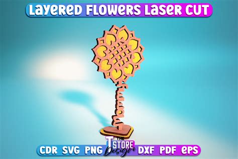 Layered Flower Laser Cut Svg Laser Svg Graphic By The T Store Design · Creative Fabrica