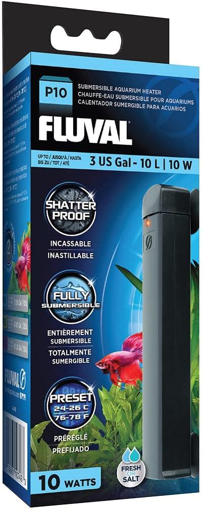 Fluval P10 Submersible Aquarium Heater For Up To 3 Gallons 10 Watts