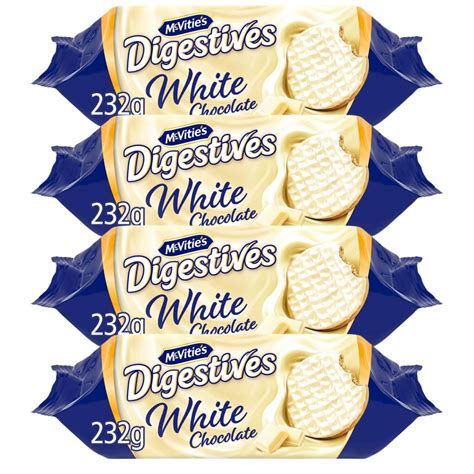 Mcvities White Chocolate Digestives 232g 4 Pack Bundle