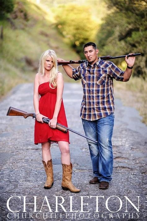 Unique Engagement Photo With A Beautiful Couple Holding Their Gunsfun