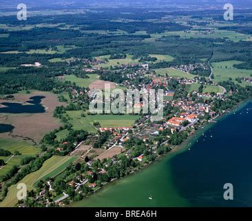 Aerial View Of Lakes Osterseen Seeshaupt Lake Starnberger See Upper