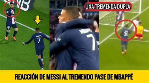 AsÍ ReaccionÓ Messi Al Tremendo Pase Que Le DiÓ MbappÉ Con El Psg Tremenda Dupla Youtube