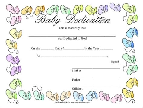 Baby Dedication Certificate Template - 21+ Free Word, PDF Documents Download | Free & Premium ...