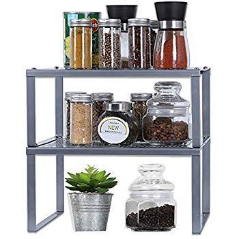 Simple Houseware Expandable Stackable Kitchen Cabinet And Counter Shelf