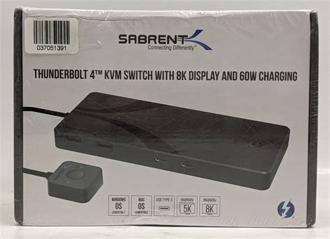 Sabrent Thunderbolt 4 KVM Switch With 8K Display And 60W Charging SB