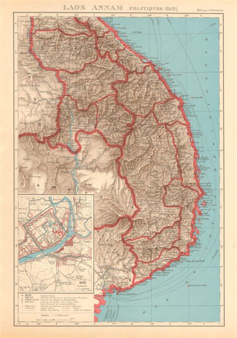 INDOCHINA AND MALAYA Siam Cambodia Burma Annam Tong King Laos 1924 Old Map