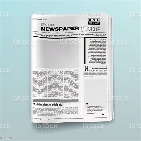 Mockup Realistische Zeitung Stock Vektor Art Und Mehr Bilder Von