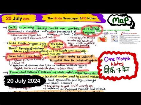 20 July 2024 The Hindu Notes Pib Notes Handwritten Notes For UPSC