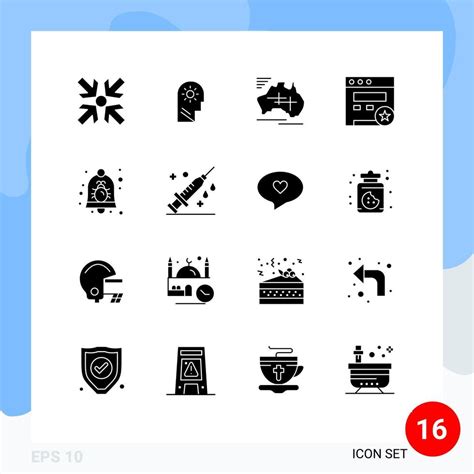 16 Thematic Vector Solid Glyphs And Editable Symbols Of Bell Bug Map