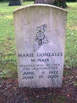 Marie Gonzales McNair 1922 2001 Mémorial Find a Grave